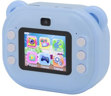 Sofortbildkamera, Vordere und Hintere Doppelobjektiv-Kinderkamera, 2-Zoll-HD-Bildschirm 1080P mit 32 GB Speicherkarte Als Geburtstagsgeschenk (hellblau)