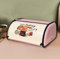 Panera de acero inoxidable, gran capacidad con tapa enrollable, contenedor de almacenamiento multifuncional, soporte para panera, para el hogar y la cocina (café, patrón de pan, rosa, 34.3 cm de largo