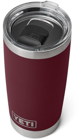 YETI Rambler Trinkbecher, Edelstahl, vakuumisoliert, mit MagSlider-Deckel, 590 ml, Wild Vine Red