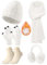 CMTOP Wintermütze Damen Fleece Gefütterte Handschuhe Damen Wärmer Lange Strickmütze Schal Warm Beanie Mütze Ohrenschützer Schal Handschuhe Socken-5 Stück Set Gestrickte(Weiß,Einheitsgröße)