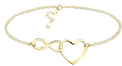 Sofia Milani - Damen Armband 925 Silber - vergoldet/golden - Unendlich Infinity Herz - B0356
