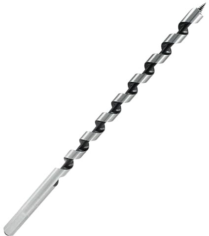Muretnze 1/2 Inch x 12 Inch Long Auger Drill Bit for Wood, Hex Shank 3/8 Inch for Wood, Extra Long Drill Bits Brad Point Augers Drill Bits for Soft and Hard Wood, Plastic and Drywall.