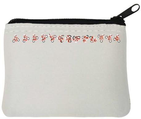 Biking Bikes Game Neopren-Geldbörse, 10 x 11 cm, Weiß, weiß, Einheitsgröße