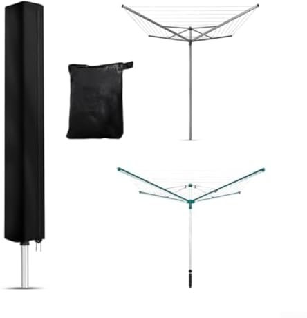 Housse pour corde à linge rotative, 168 cm, imperméable, protection pour sèche-linge d'extérieur avec fermeture éclair, abri parapluie en tissu Oxford (168 cm)