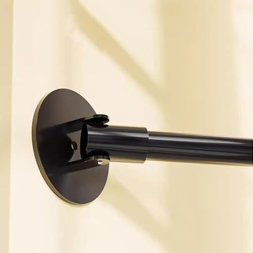 GOUZIBHD Gardinenstange,rutschfeste Vorhangstange,Verlängerungsstange für Abgewinkelte Wände,Hängende Kleidung,180° Schwenkbare Flanschhalterung für Kleiderschrank Badezimmer(Size:110-200cm,Color:b)
