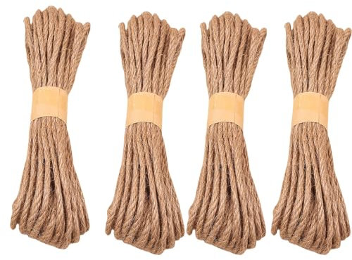 SMTCM Corda di iuta 5 mm x 10 m naturale di canapa da giardino, multiuso Utility sisal Twine Corda intrecciata per decorazioni di nozze, corda per corrimano, regali fai da te