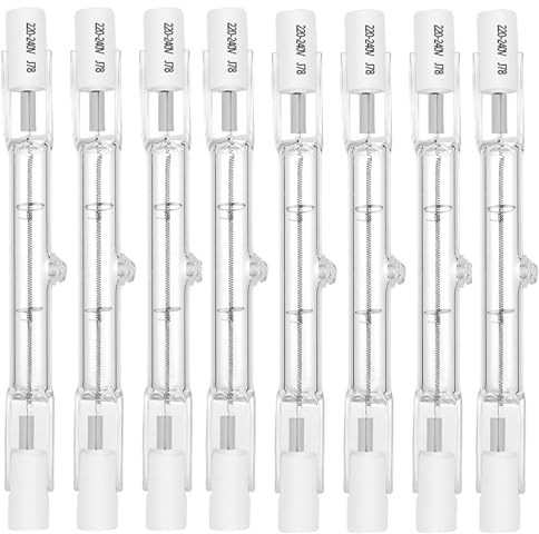 GERUI 8 pcs R7S Halogen Leuchtmittel 78mm 80w Dimmbar Halogen Leuchtmittel R7s Warmweiß J78 Halogen Fluterlicht für Arbeitsleuchten, Landschaftsleuchten,Stehleuchten (80w)