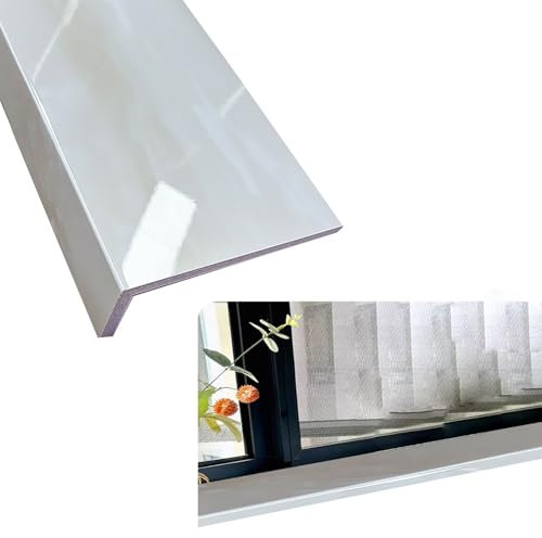UZAMIRLEX Copri davanzale della Finestra, Copertura for davanzale in Acrilico Composito da 8 mm di Spessore, Diverse Misure for Interni ed Esterni(140x15cm(55.1x5.9in))