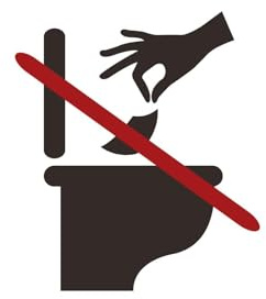 Segnale di avvertimento per WC Kein Müll/Papier, non gettare carta nel WC, adesivo adesivo in vinile impermeabile