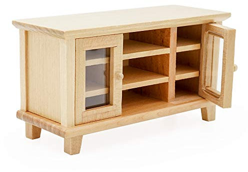 Odoria 1/12 Miniatur TV Fernsehschrank Puppenhaus Zubehör
