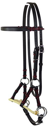 Thor Equine Sidepull gebisslos Single Rope Nasenriemen Leder schwarz Full Edelstahlschnallen einseitig verstellbar