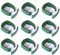 9 x Ø 34 mm Zaun Pfosten Halter Clip zur Befestigung des Gartenzaun Schweiß-draht Gartengitter an Pfahl in RAL 6005 dunkel grün