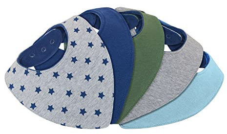 Lilly and Ben® Baby-Dreieckstuch I doppellagiges & saugstarkes Baby-Halstuch I Baby-Lätzchen mit nickelfreien Druckknöpfen I Baby-Spucktücher von 0-48 Monate I hübsche Geschenkbox I 5er-Set