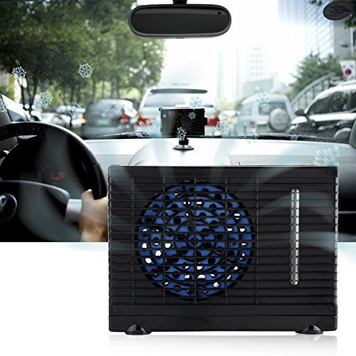 Wakects DC 12V Climatiseur de Voiture, Mini Refroidisseur d'eau Évaporatif Auto Ventilateur de Climatisation de Voiture Camion Domestique Ventilateur de Refroidissement Portable 20x11x15cm