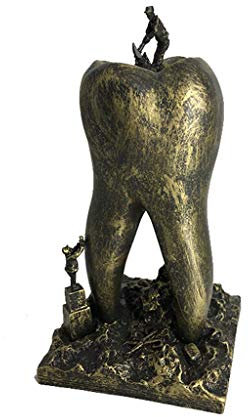 Huili Zähne basteln Skulptur Figur - Geschenk für Dentalhygienikerin handbemalte Skulptur Figur - Zahnklinik Classic Decor Zubehör Dentalhygienikerin Ornament, Copper