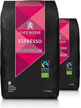 Café en grains Espresso certifié Bio 2x1 kg Café Royal Pro