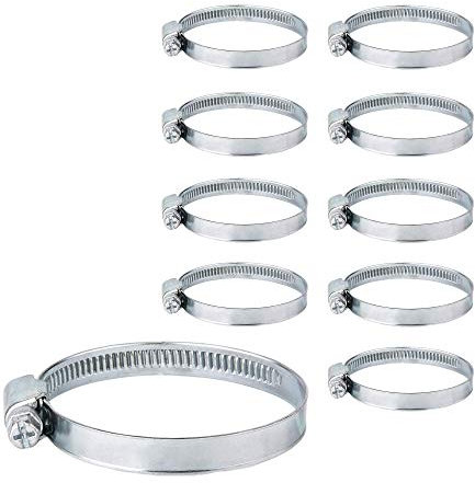 Confezione da 10 fascette stringitubo regolabili a vite senza fine Ø 50 – 70 mm (10)