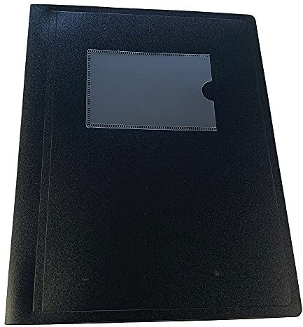 Sichtbuch, A5, flexibler Einband, 40 Taschen, Schwarz