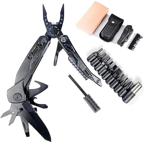 11 in 1 Multitools, Foldable Pliers Multitool Stainless Steel Multi Tool, Multi-Purpose Pliers with Nylon Pouch Ideal Pocket Tool for Camping, DIY Activities, Fishing, Outdoor Survival Emergency