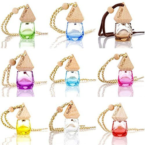10x Car Air Freshener Oil Diffuser Perfume Scent Fragrance Hanging Empty Bottle Car Acces sories Air Fresheners Hanging Perfume Bottle