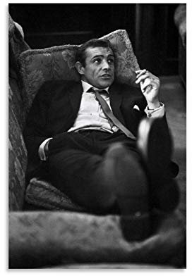 TIANDOU Sean Connery Relaxing Poster dekorative Malerei Leinwand Wandkunst Wohnzimmer Poster Schlafzimmer Malerei 12x18inch(30x45cm)
