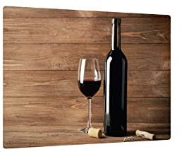 ALLboards Glass Chopping Board Wine Cork Board Glass 60x52cm Cutting Board Splashback Worktop Saver for Kitchen Hob Protection Hot Cover Heat Resistant Multi-Glass Plate Dishes Pad Work Surface