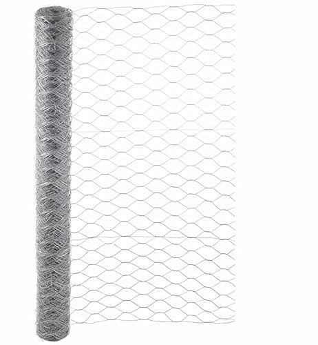 Garmix Sechseckgeflecht 50mm Verzinkt Kaninchendraht 1,0mm Volierendraht (120cm x 25m)