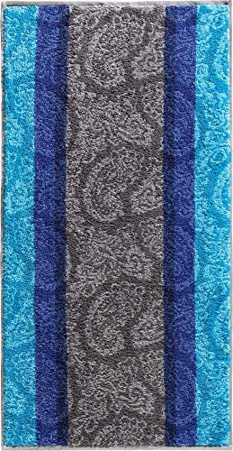 Erwin Müller Walk-Frottier Duschtuch Paisleymuster türkis Größe 70x140 cm - schnell trocknend und extra saugstark, praktisch durch beidseitige Schlaufen, 100% Baumwolle