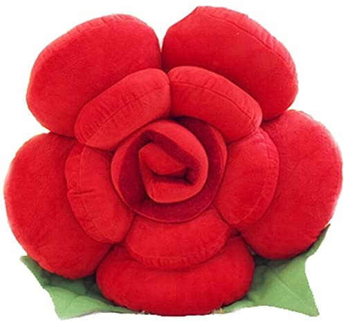 YILANLAN Rose Oreiller Mignon décoratif Fleur en Peluche Coussin Dessin animé créatif Coussin canapé Oreiller lit Coussin (30cm, Red)