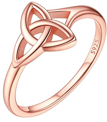 ChicSilver Rose Gold Trio Celtic Knot Ring Engagement Band Ring for Women Minimalist Jewelry
