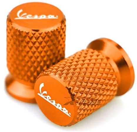 XINYUCASE Motorrad-Reifenventil-Rad-Reifenventil-Air-Anschluss-Zubehör mit Piaggio Vespa kompatibel GTS GTV LX 60 125 250 300 Primavera Sprint. (Farbe : Orange)