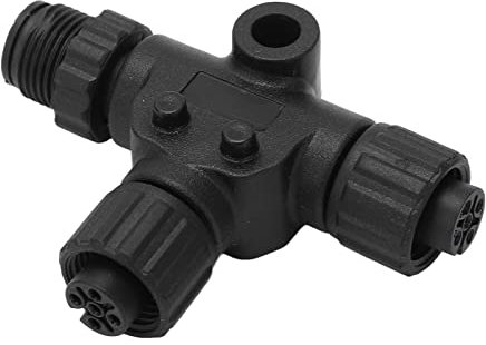 Akozon per Connettore NMEA2000, per Connettore NMEA 2000 T ABS + Metallo 3 Porte 5 Pin M12 Filettatura IP67 Impermeabile per Reti