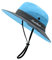 SEYUFN Damen Sonnenhut Outdoor Sommer Wanderhut Damen UV-Schutz Bucket Cap Faltbar Mesh Pferdeschwanz Breite Krempe Zum Safari Angeln (A-Grau-Blau)