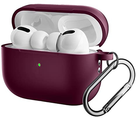 CoverKingz Hülle kompatibel mit AirPods Pro 2 - Silikon Schutzhülle Cover - Case Tasche Weinrot
