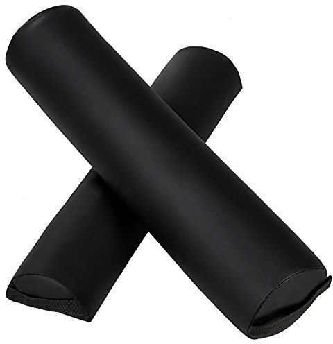 tectake® Lagerungsrollen, 2er Set, Massageliegen Zubehör, Vollrolle und Halbrolle, als Kissen, Massage Zubehör für Therapie, Physiotherapie, Nackenrolle mit Bezug, Lagerungskissen - schwarz