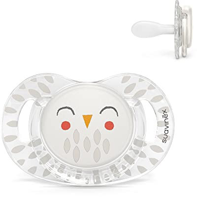 Suavinex, Ciuccio Premium per Neonati +18 Mesi. Ciuccio con tettina simmetrica SX Pro in silicone. ettina piatta e simmetrica. Bonhomia, Bianco