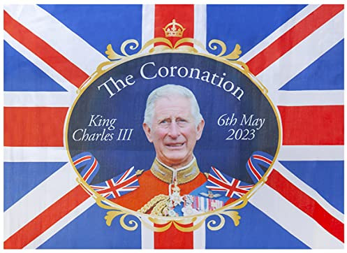 Union Jack King Charles Krönungsflagge 85 cm x 60 cm UK Street Party Dekoration Flaggen