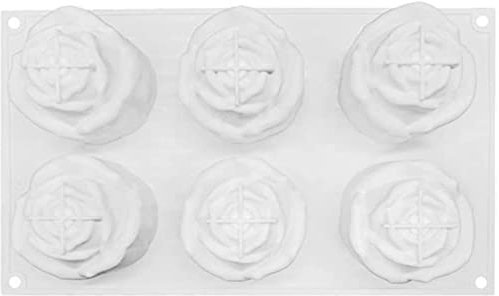 HRTC Rose Blumenform Backform 6 Hohlräume Silikon Nicht klebrig Backzubehör Kekse Mousse Kochen Küche Backformen niedlich