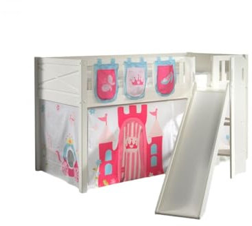Vipack Scott Hochbett, Rutsche und Vorhang, Prinzessin, 3 Aufbewahrungstaschen