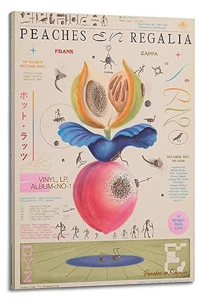 NOHF Album-Poster, Pfirsiche en Realia Poster, Wandkunstdruck, Retro-Ästhetik, Raumdekoration, Bürodekoration, 20 x 30 cm, Rahmenstil