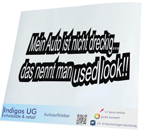 INDIGOS UG Auto Aufkleber Auto - 300x143 mm - Mein Auto ist Nicht dreckig - schwarz - Selbstklebender Sticker für Auto, Fenster, Bus oder LKW