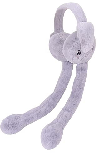 DUHGBNE Winter warme Ohrenschützer-Abdeckung Plüschhaus-Ohrenschützer für Kinder Netter Ohrenschützer-Plüsch für Mädchen Beheizbare Ohrenwärmer (Grey, A)
