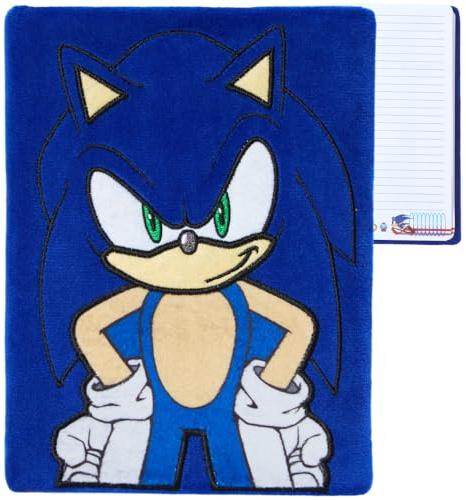 Innovative Designs Sonic The Hedgehog Plush Journal, 120 Page Lined Journal Notebook