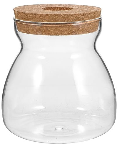 ULTECHNOVO Glas-Pflanzgefäß, Pflanzen-Anzuchtstation, mit Holzdeckel, Mikro-Landschaft, Terrarium, Behälter, Desktop-Pflanzgefäß, Hydrokultur-Vasen, Gartenarbeit für Pflanzenliebhaber (Größe)