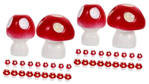 Toddmomy 40stücke Miniatur Pilz Deko Resin Kleine Süße Pilz-Ornamente Für Garten Topfpflanzen Und -landschaften Für Kreative DIY-projekte Tischdeko