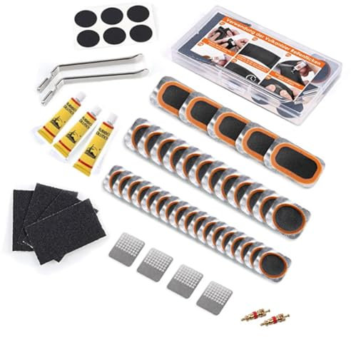 Fiorky 1. Multifunktionale Gummiverbund-Reparaturset mit Bimetall-Hebelstange und 3 Klebstoffen – for einfache und schnelle Reparaturen! (Herkunft: Festland China) 2. Hochwertiges Gummiverbund-