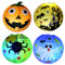 4 Stück Halloween Papierlaternen, 20 cm Kürbis Papierlaterne, Papierlaterne mit Stab, Faltbare Papierlaternen für Halloween/Indoor Outdoor Dekoration/Sankt Martin Party/Partydekorationen