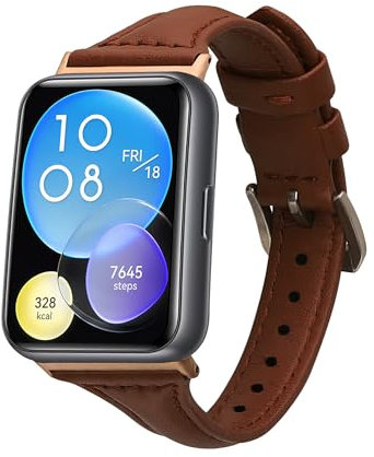 kwmobile Bracelet Compatible avec Huawei Watch Fit 2 - Bracelet de Rechange en Cuir Véritable pour Fitness Tracker