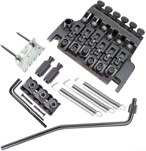 Für E-Gitarren Tremolo Bridge Set, Doppelverriegelung, Ersatz für Ibanez, Zinklegierung, Schwarz (Schwarz)