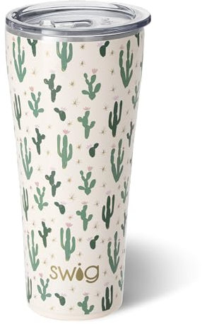 Swig Life 32oz Insulated Tumbler, Travel Coffee Tumbler with Lid, Cup Holder Friendly Travel Coffee Mug, Stainless Steel with Lid (Desert Child)